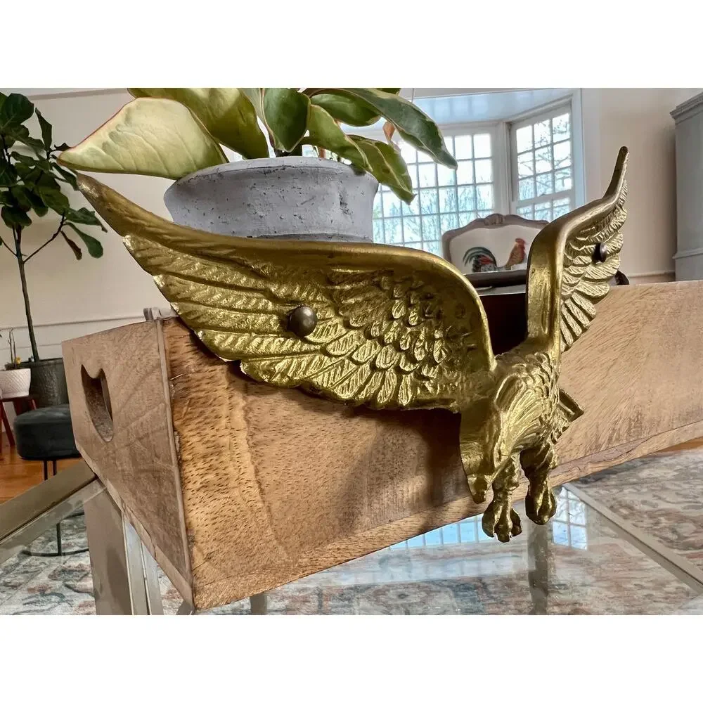 Vintage Brass Bald Eagle Wall Art, AmericanaUSA Artwork, Figurine, Flying Eagle